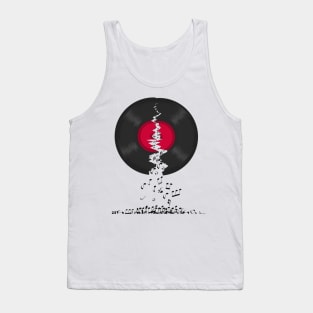 Broken LP Vinyl Record Spilling Notes Tank Top